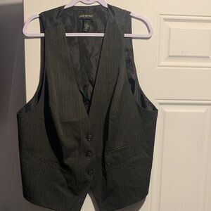 Lane Bryant Charcoal Pinstripe Vest